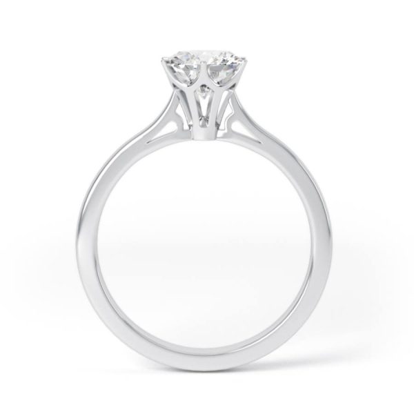 Eng - VIOLET | Six Claw Straight Solitaire Diamond Ring - Image 3