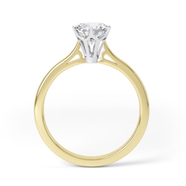 Eng - VIOLET | Six Claw Straight Solitaire Diamond Ring - Image 4