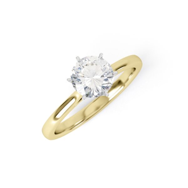 Eng - VIOLET | Six Claw Straight Solitaire Diamond Ring - Image 6