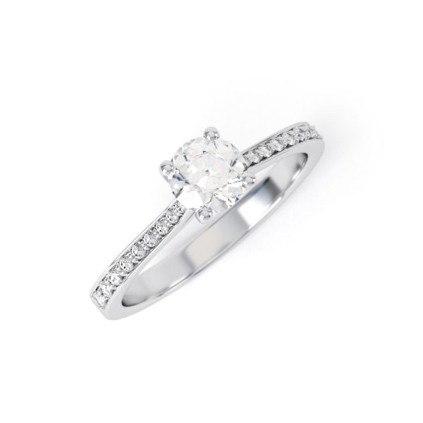 Eng - ATHENA | Channel shoulder set Diamond Ring