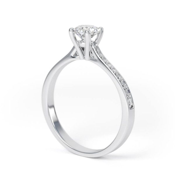 Eng - ATHENA | Channel shoulder set Diamond Ring - Image 3