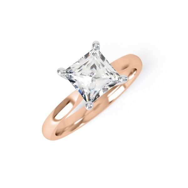 Eng - RILEY | Four Claw Tapering Edge Princess Cut Engagement Ring - Image 6