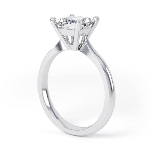 Eng - RILEY | Four Claw Tapering Edge Princess Cut Engagement Ring - Image 7