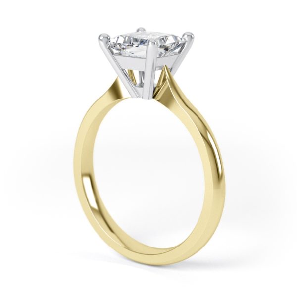 Eng - RILEY | Four Claw Tapering Edge Princess Cut Engagement Ring - Image 8