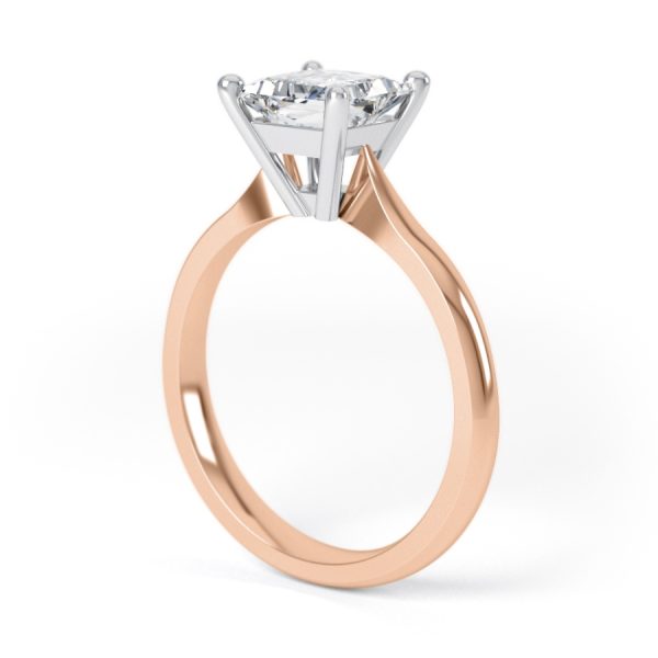 Eng - RILEY | Four Claw Tapering Edge Princess Cut Engagement Ring - Image 9