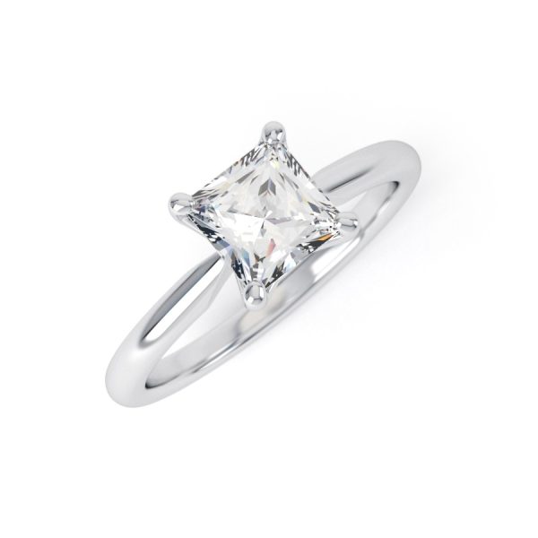 Eng - AMAYA | Princess cut Knife Edge Set Engagement Ring