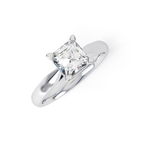 Eng - PHOENIX | Wide Band Princess cut Solitaire Ring