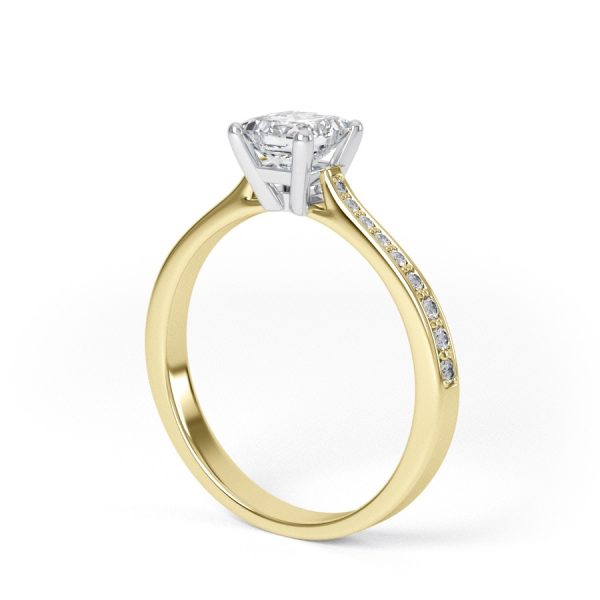 Eng - SUMMER | Princess Cut Shoulder set Diamond Engagement Ring - Image 6