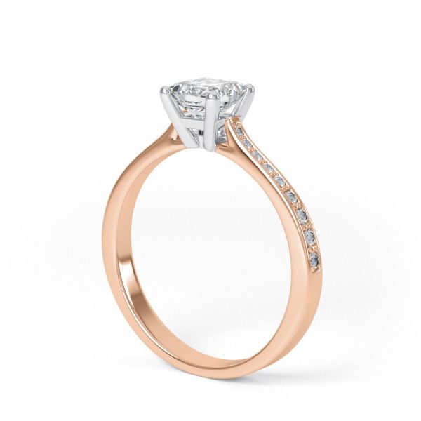 Eng - SUMMER | Princess Cut Shoulder set Diamond Engagement Ring - Image 9