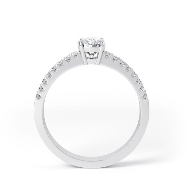 Eng - SIENNA | Oval Shape double shoulder set Engagement Ring - Image 2