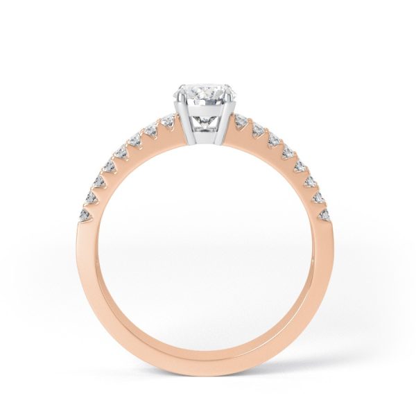 Eng - SIENNA | Oval Shape double shoulder set Engagement Ring - Image 8