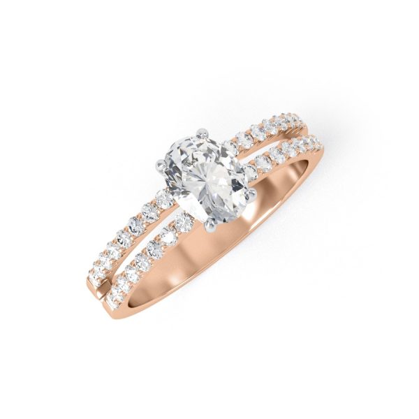 Eng - SIENNA | Oval Shape double shoulder set Engagement Ring - Image 7