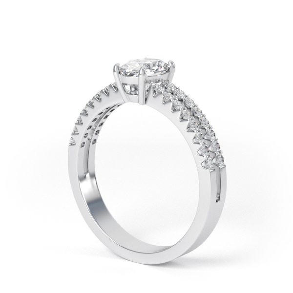 Eng - SIENNA | Oval Shape double shoulder set Engagement Ring - Image 3