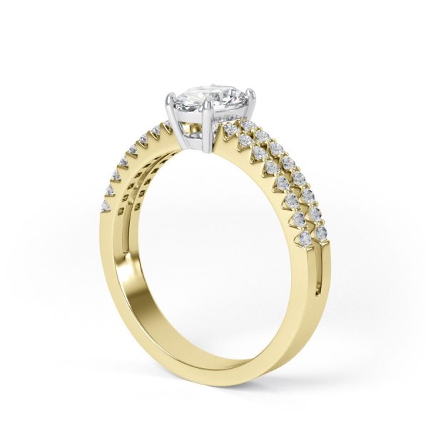 Eng - SIENNA | Oval Shape double shoulder set Engagement Ring - Image 6