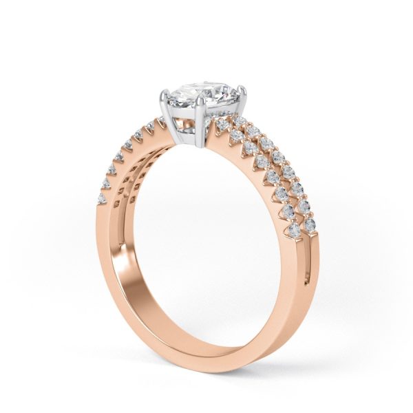 Eng - SIENNA | Oval Shape double shoulder set Engagement Ring - Image 9