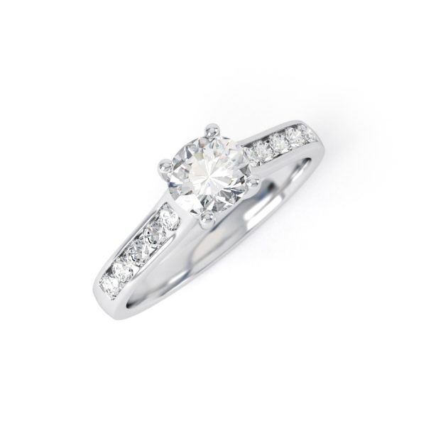 Eng - MADISON | Wide Channel shoulder Set Diamond Ring