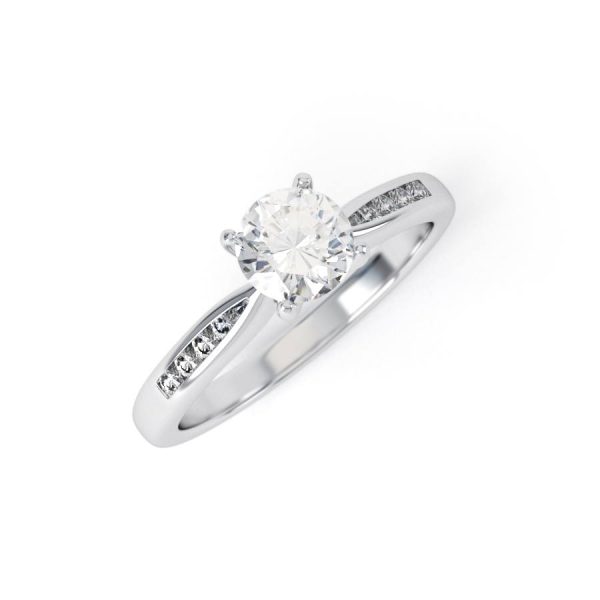 Eng - NAOMI | Tapering Shoulder Set Engagement Ring