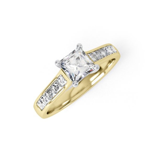 Eng - LUCIA | Princess Cut Wide Channel set Diamond Ring - Image 4