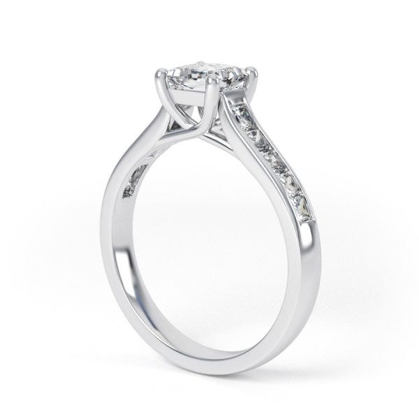 Eng - LUCIA | Princess Cut Wide Channel set Diamond Ring - Image 3