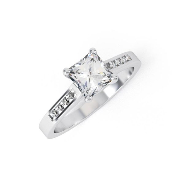 Eng - IRIS | Princess cut Channel set Wide Ring