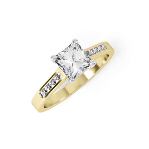 Eng - IRIS | Princess cut Channel set Wide Ring - Image 5