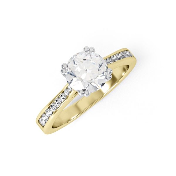 Eng - FAITH | Eight claw tapering shoulder set diamond engagement ring - Image 4