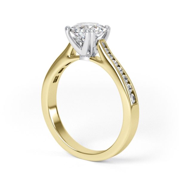 Eng - FAITH | Eight claw tapering shoulder set diamond engagement ring - Image 6