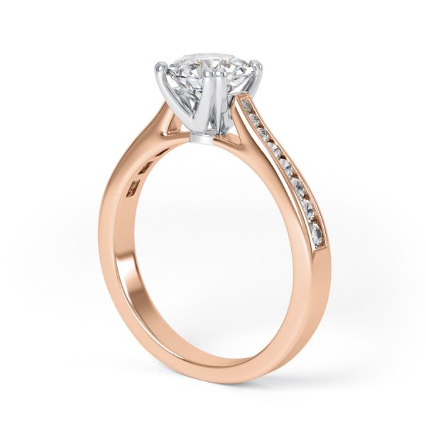 Eng - FAITH | Eight claw tapering shoulder set diamond engagement ring - Image 9