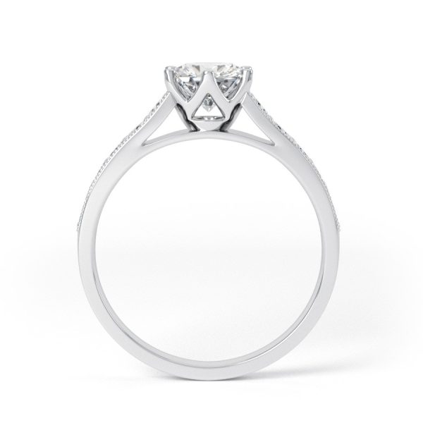 Eng - SCARLETT | Wide Channel shoulder Set Six Claw Diamond Ring - Image 2