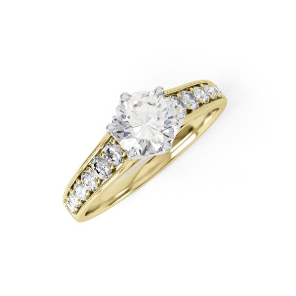 Eng - SCARLETT | Wide Channel shoulder Set Six Claw Diamond Ring - Image 4