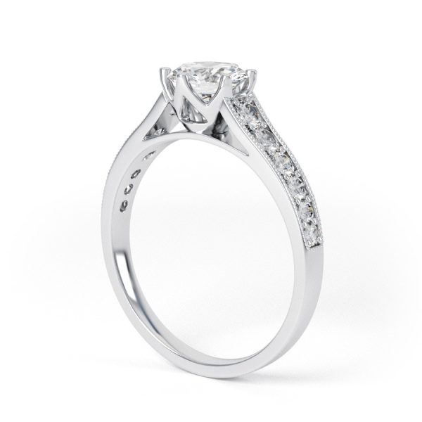 Eng - SCARLETT | Wide Channel shoulder Set Six Claw Diamond Ring - Image 3