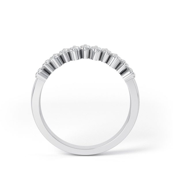 Wed - SADIE - 2 Rows Round Cut Diamond Wedding Ring - Image 2