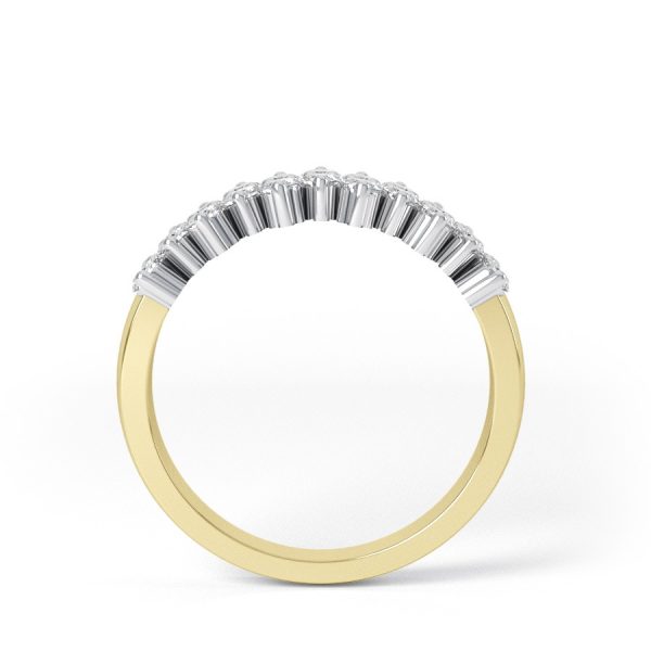 Wed - SADIE - 2 Rows Round Cut Diamond Wedding Ring - Image 3