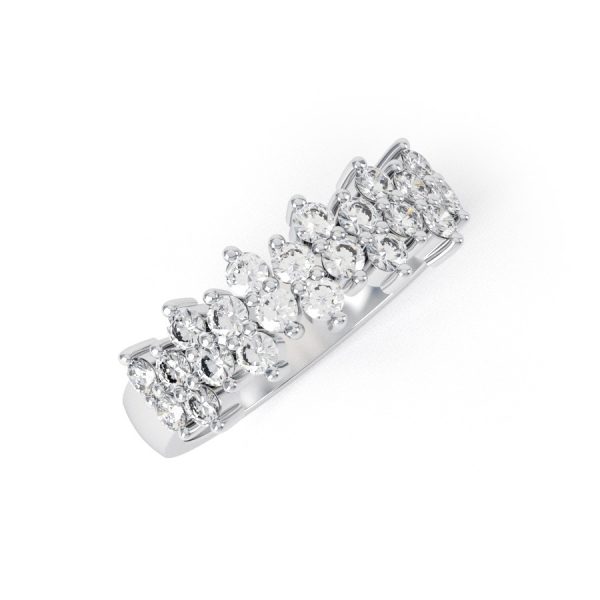 Wed - SADIE - 2 Rows Round Cut Diamond Wedding Ring