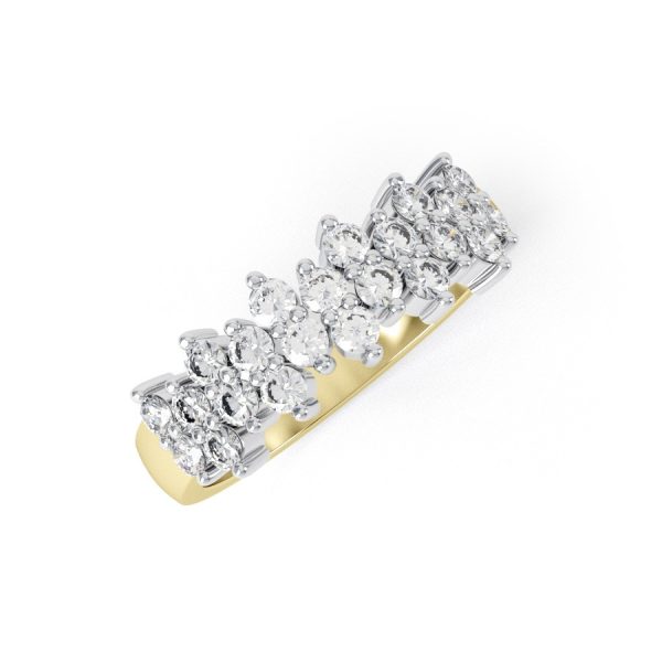 Wed - SADIE - 2 Rows Round Cut Diamond Wedding Ring - Image 4