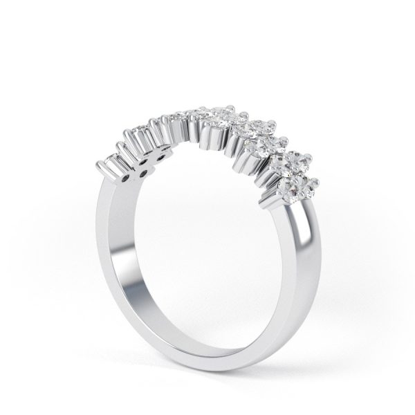 Wed - SADIE - 2 Rows Round Cut Diamond Wedding Ring - Image 5