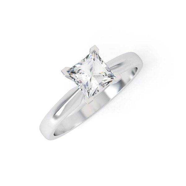 Eng - LAURA | Princess Cut Straight Tapering Style Diamond Ring