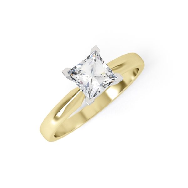 Eng - LAURA | Princess Cut Straight Tapering Style Diamond Ring - Image 5