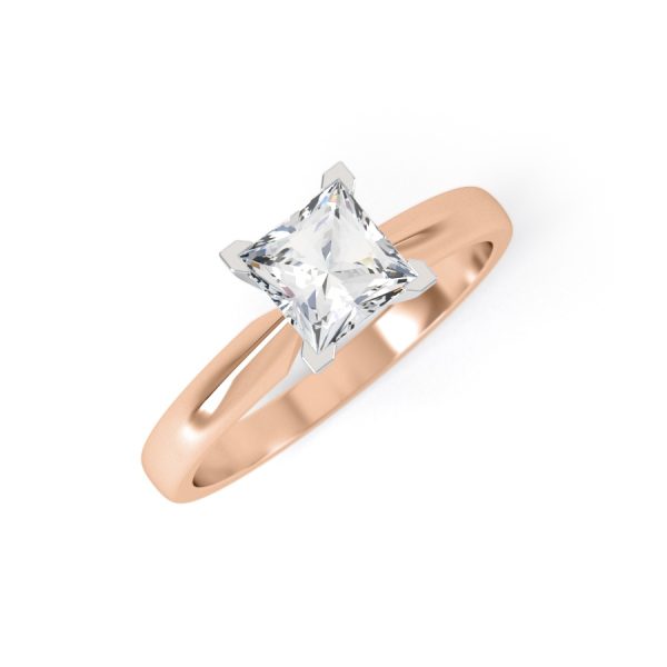 Eng - LAURA | Princess Cut Straight Tapering Style Diamond Ring - Image 6