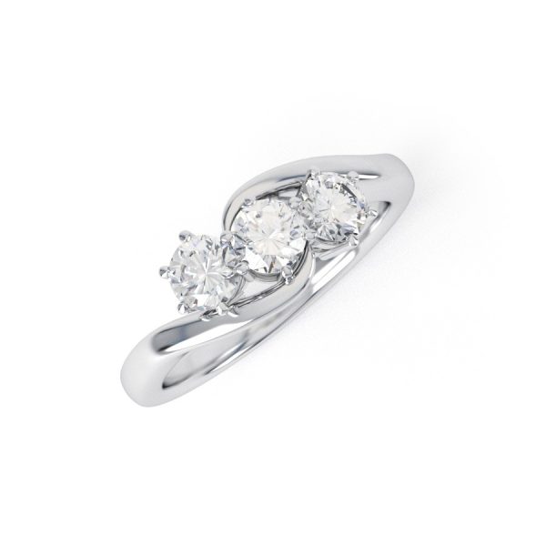 Eng - PHOEBE | Classic Trilogy Style Twist Diamond Ring