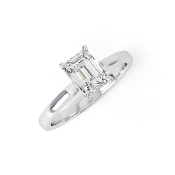 Eng - HEAVEN | Straight band Emerald Cut Diamond Engagement Ring