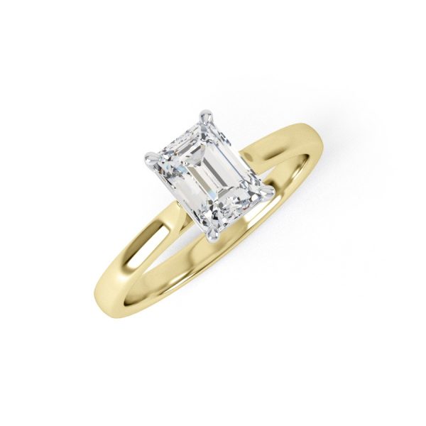 Eng - HEAVEN | Straight band Emerald Cut Diamond Engagement Ring - Image 4