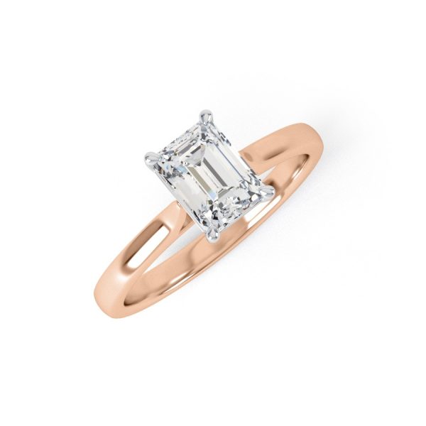 Eng - HEAVEN | Straight band Emerald Cut Diamond Engagement Ring - Image 7