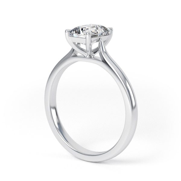 Eng - HEAVEN | Straight band Emerald Cut Diamond Engagement Ring - Image 3