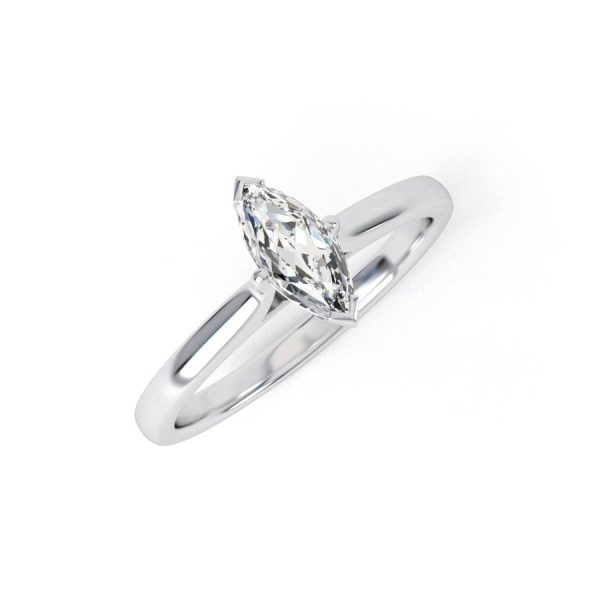 Eng - PAIGE | Petite Solitaire Marquise shape Diamond Engagement Ring