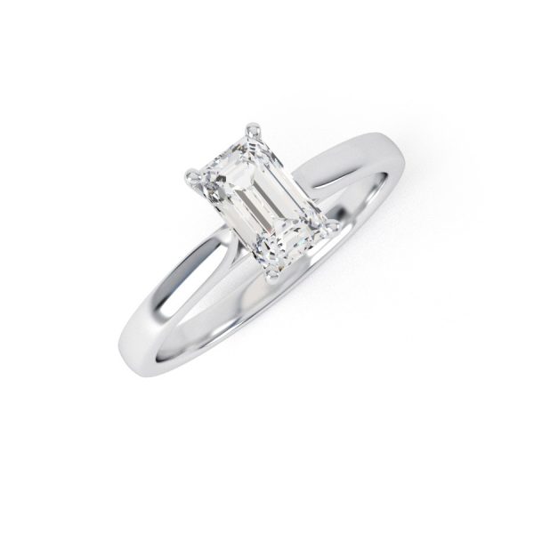 Eng - ANNIE | Slim set Emerald Cut Engagement Ring