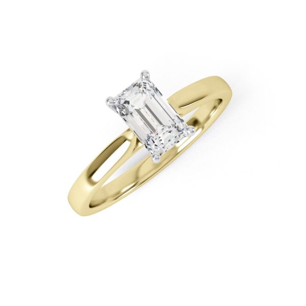 Eng - ANNIE | Slim set Emerald Cut Engagement Ring - Image 4