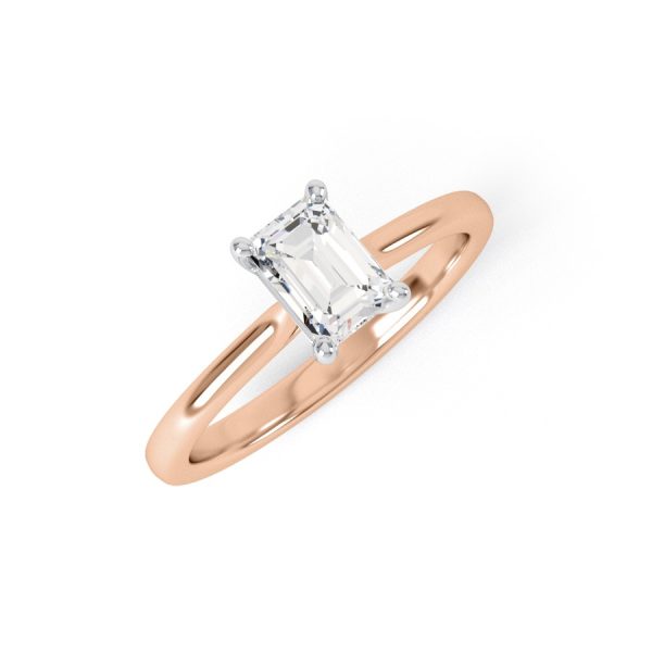 Eng - LOGAN | Emerald cut curved edge Solitaire Engagement Ring - Image 7