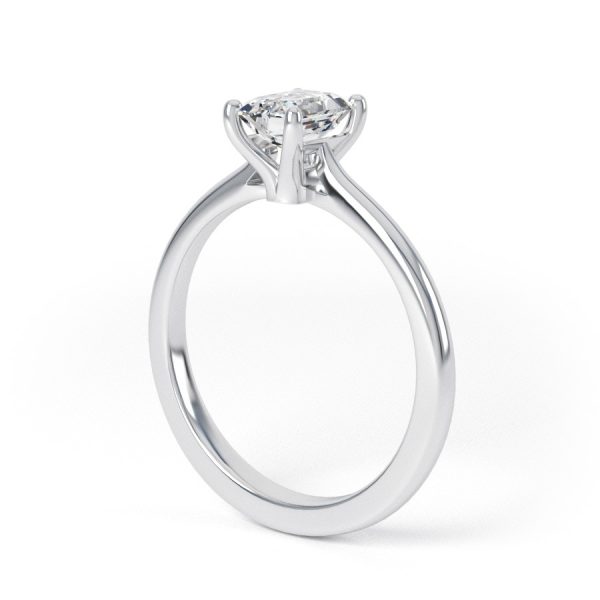 Eng - LOGAN | Emerald cut curved edge Solitaire Engagement Ring - Image 3