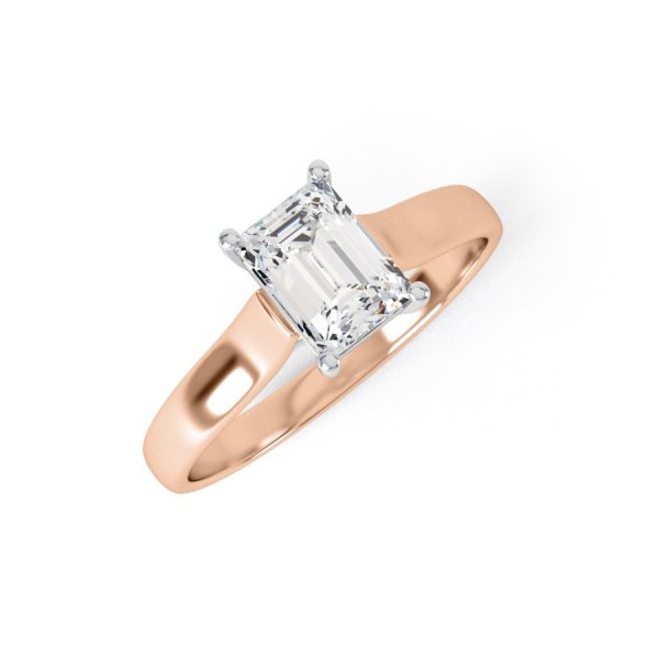 Eng - GEORGIA | Emerald cut Wide band Solitaire Engagement Ring - Image 7